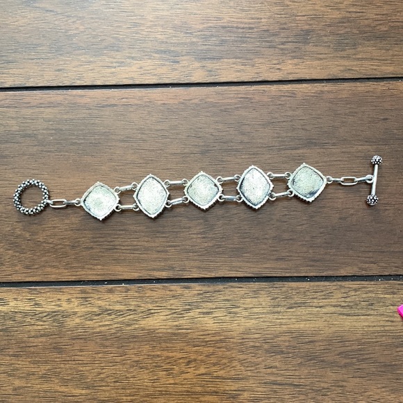 Bracelet Western Turquoise, silver tone, metal bracelet, t-bar clasp - Picture 5 of 9